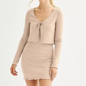 Elegant Tan Mini Dress